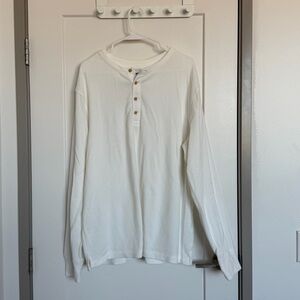 Goodfellow & Co White Long Sleeve Henley